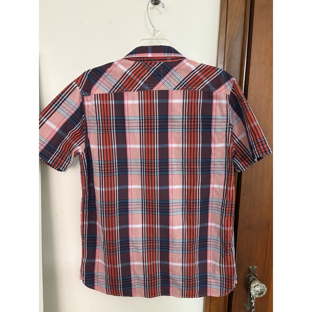 Levis Shirt Mens Small Red Blue Plaid Short Sleeve Button Up - Picture 3 of 3